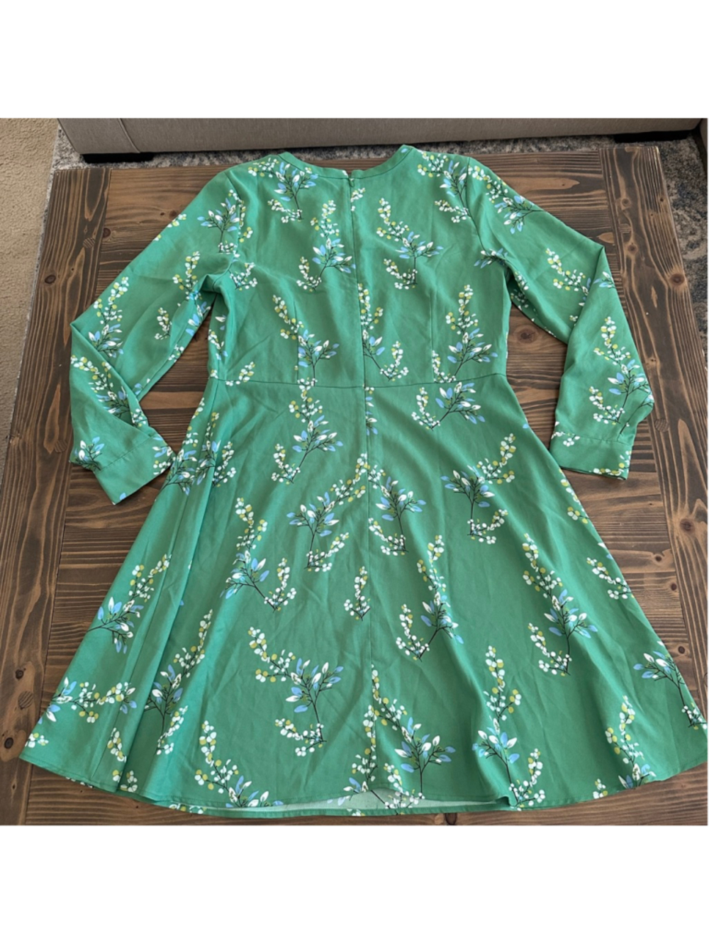 Women’s LOFT Green Floral Long Sleeve Dress Size 12 NWT - Picture 5 of 10